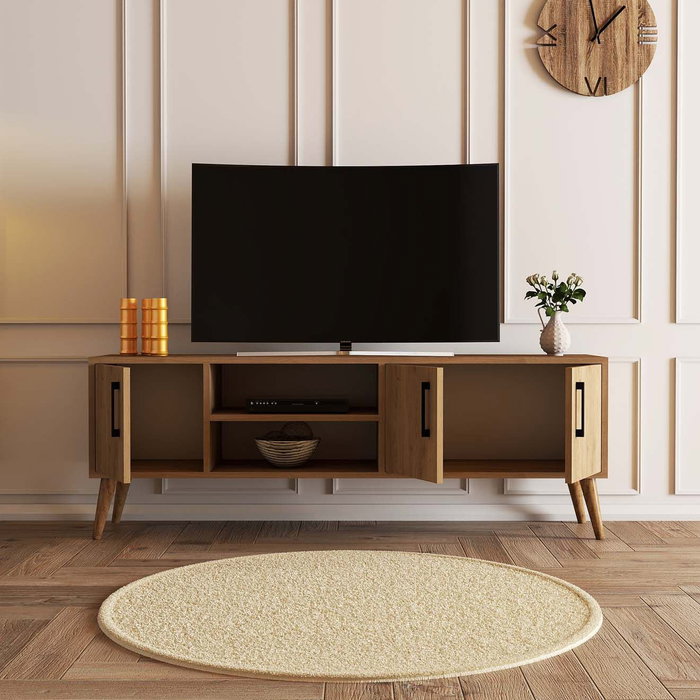 Hanah Home Soporte para TV Roble con Patas de Madera